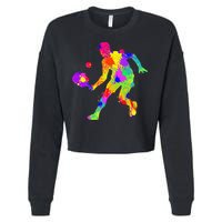 Funny Pickleball Design For Grandpa Pickleball Player Cropped Pullover Crew