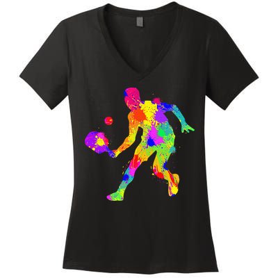 Funny Pickleball Design For Grandpa Pickleball Player Women's V-Neck T-Shirt