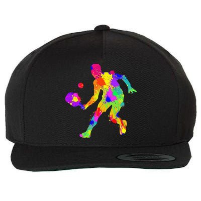 Funny Pickleball Design For Grandpa Pickleball Player Wool Snapback Cap