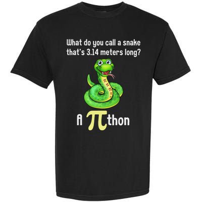 Funny Pi Day Puns Pithon Math Teacher Jokes Garment-Dyed Heavyweight T-Shirt