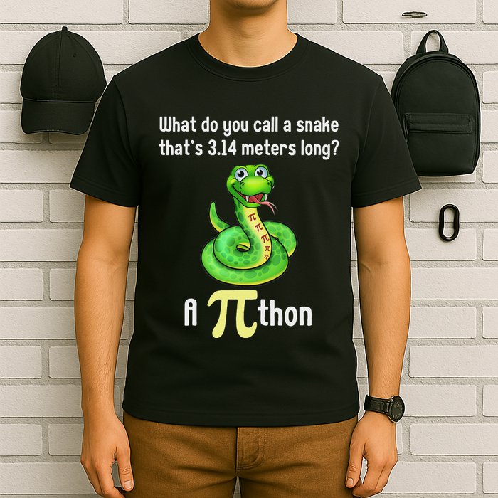 Funny Pi Day Puns Pithon Math Teacher Jokes T-Shirt