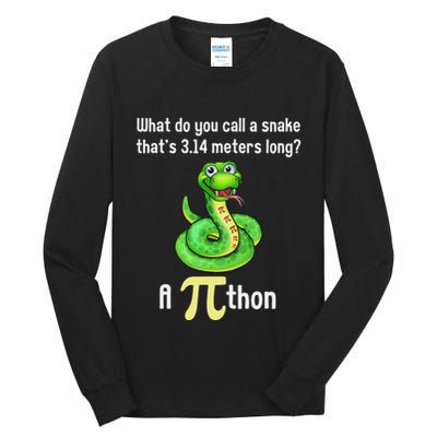 Funny Pi Day Puns Pithon Math Teacher Jokes Tall Long Sleeve T-Shirt