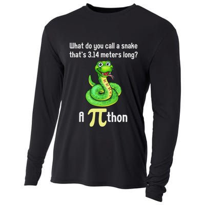 Funny Pi Day Puns Pithon Math Teacher Jokes Cooling Performance Long Sleeve Crew