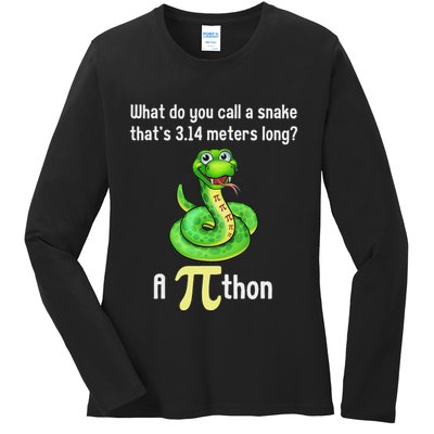 Funny Pi Day Puns Pithon Math Teacher Jokes Ladies Long Sleeve Shirt