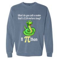 Funny Pi Day Puns Pithon Math Teacher Jokes Garment-Dyed Sweatshirt