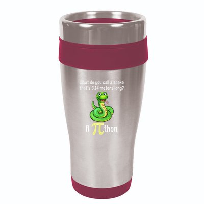 Funny Pi Day Puns Pithon Math Teacher Jokes 16oz Travel Tumbler