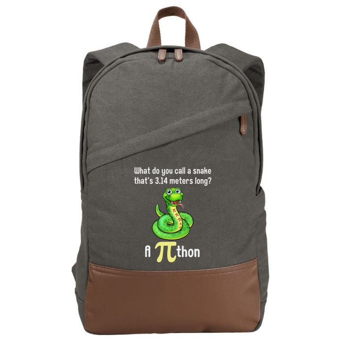Funny Pi Day Puns Pithon Math Teacher Jokes Cotton Canvas Backpack