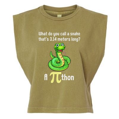 Funny Pi Day Puns Pithon Math Teacher Jokes Garment-Dyed Women's Muscle Tee