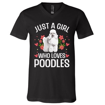 Funny Poodle Design For Standard Poodle Lovers V-Neck T-Shirt