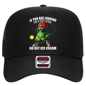 Funny Pickleball Design Funny Pickle Pickleball Lover High Crown Mesh Back Trucker Hat