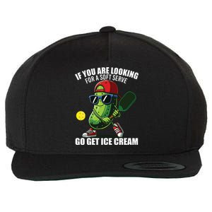 Funny Pickleball Design Funny Pickle Pickleball Lover Wool Snapback Cap