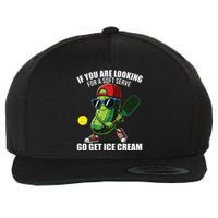 Funny Pickleball Design Funny Pickle Pickleball Lover Wool Snapback Cap