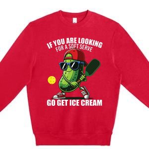 Funny Pickleball Design Funny Pickle Pickleball Lover Premium Crewneck Sweatshirt