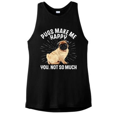 Funny Pug Design For Men Women Puppy Pet Dog Breed Pug Lover Ladies PosiCharge Tri-Blend Wicking Tank