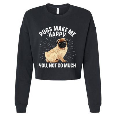 Funny Pug Design For Men Women Puppy Pet Dog Breed Pug Lover Cropped Pullover Crew