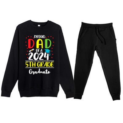 Funny Proud Dad Of A Class Of 2024 5th Grade Graduate Premium Crewneck Sweatsuit Set