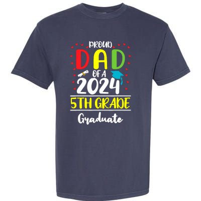 Funny Proud Dad Of A Class Of 2024 5th Grade Graduate Garment-Dyed Heavyweight T-Shirt