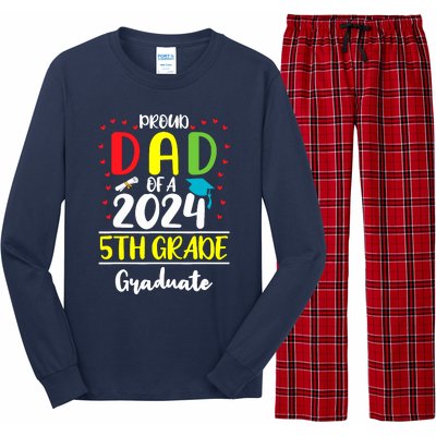 Funny Proud Dad Of A Class Of 2024 5th Grade Graduate Long Sleeve Pajama Set