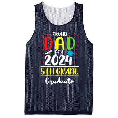 Funny Proud Dad Of A Class Of 2024 5th Grade Graduate Mesh Reversible Basketball Jersey Tank