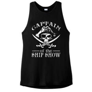 Funny Pirate Design Captain Ship Show Boater Boating Captain Ladies PosiCharge Tri-Blend Wicking Tank