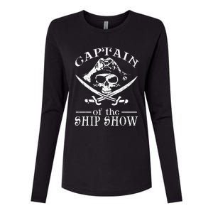 Funny Pirate Design Captain Ship Show Boater Boating Captain Womens Cotton Relaxed Long Sleeve T-Shirt