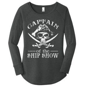 Funny Pirate Design Captain Ship Show Boater Boating Captain Women's Perfect Tri Tunic Long Sleeve Shirt