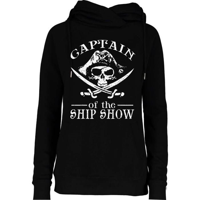 Funny Pirate Design Captain Ship Show Boater Boating Captain Womens Funnel Neck Pullover Hood