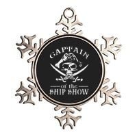 Funny Pirate Design Captain Ship Show Boater Boating Captain Metallic Star Ornament