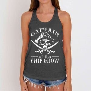 Funny Pirate Design Captain Ship Show Boater Boating Captain Women's Knotted Racerback Tank