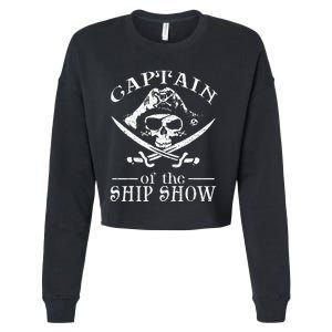 Funny Pirate Design Captain Ship Show Boater Boating Captain Cropped Pullover Crew