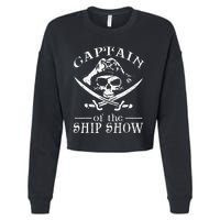 Funny Pirate Design Captain Ship Show Boater Boating Captain Cropped Pullover Crew