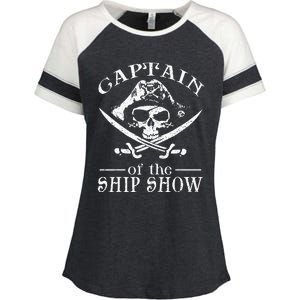 Funny Pirate Design Captain Ship Show Boater Boating Captain Enza Ladies Jersey Colorblock Tee