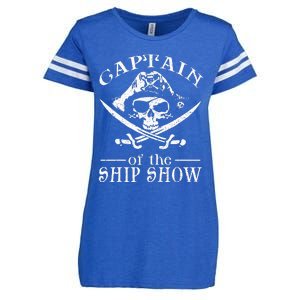 Funny Pirate Design Captain Ship Show Boater Boating Captain Enza Ladies Jersey Football T-Shirt