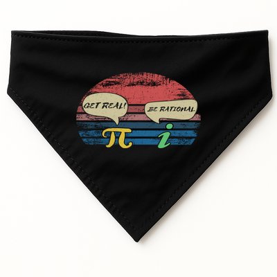 Funny Pi Day March 14th Quote I Get Real Be Rational Gift USA-Made Doggie Bandana