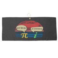 Funny Pi Day March 14th Quote I Get Real Be Rational Gift Large Microfiber Waffle Golf Towel