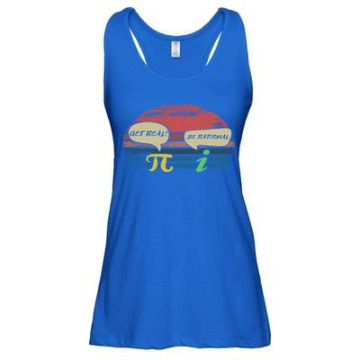 Funny Pi Day March 14th Quote I Get Real Be Rational Gift Ladies Essential Flowy Tank