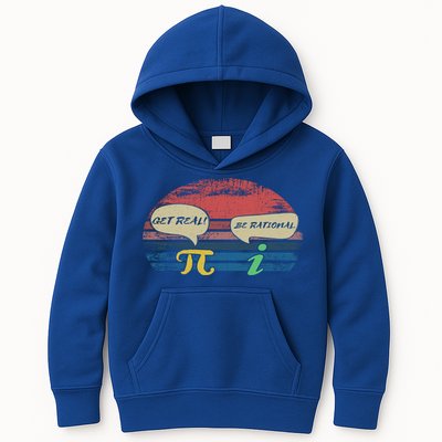 Funny Pi Day March 14th Quote I Get Real Be Rational Gift Kids Hoodie