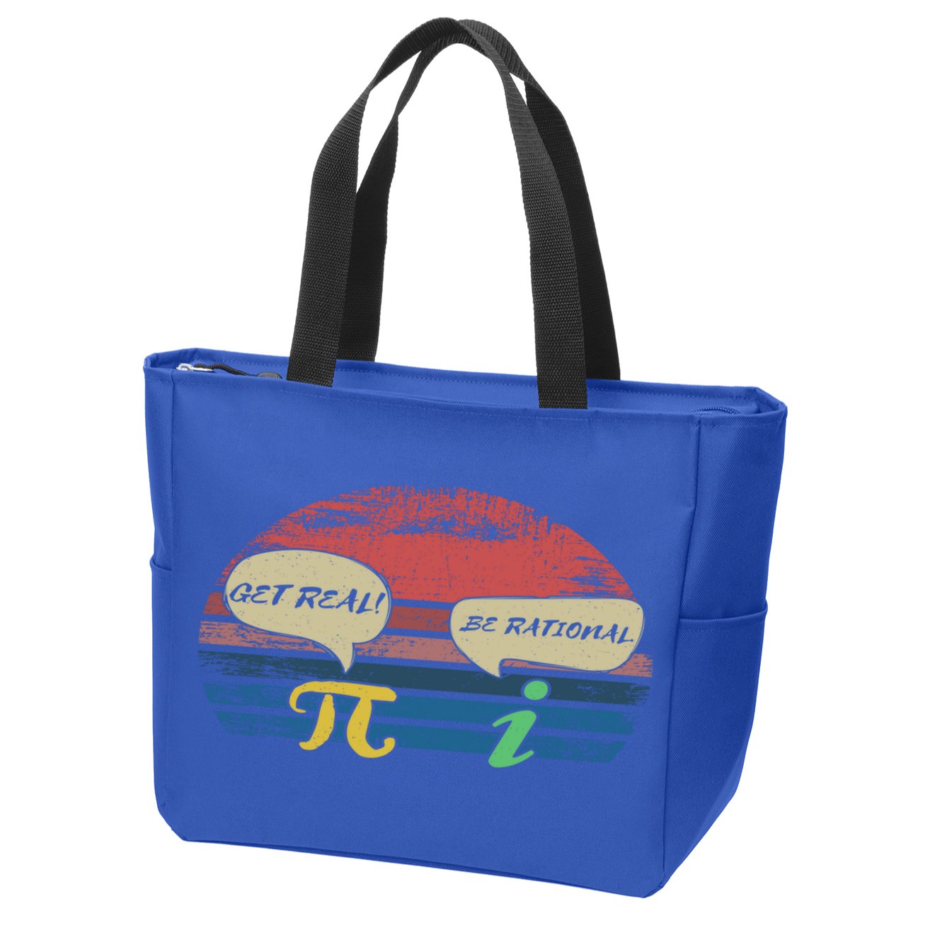 Funny Pi Day March 14th Quote I Get Real Be Rational Gift Zip Tote Bag