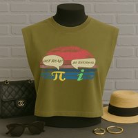 Funny Pi Day March 14th Quote I Get Real Be Rational Gift Garment-Dyed Women's Muscle Tee