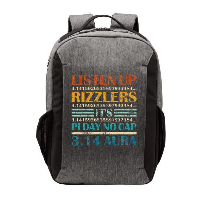 Funny Pi Day Listen Up Rizzlers Its Pi Day 3 Vector Backpack