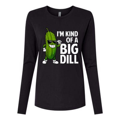 Funny Pickle Design Big Dill Pickle Lover Womens Cotton Relaxed Long Sleeve T-Shirt