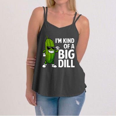 Funny Pickle Design Big Dill Pickle Lover Women's Strappy Tank