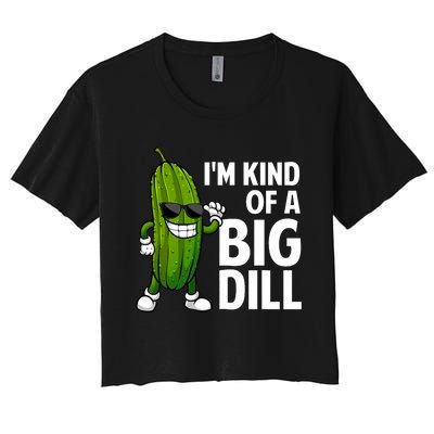 Funny Pickle Design Big Dill Pickle Lover Women's Crop Top Tee