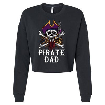 Funny Pirate Dad Fathers Day Cropped Pullover Crew