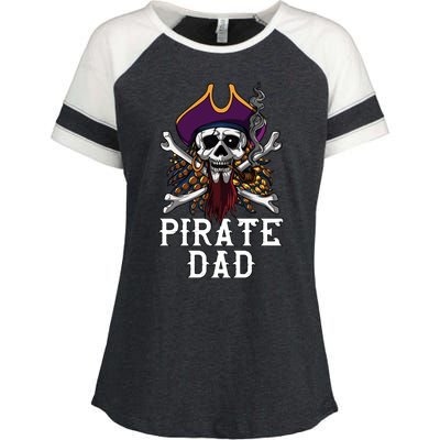 Funny Pirate Dad Fathers Day Enza Ladies Jersey Colorblock Tee