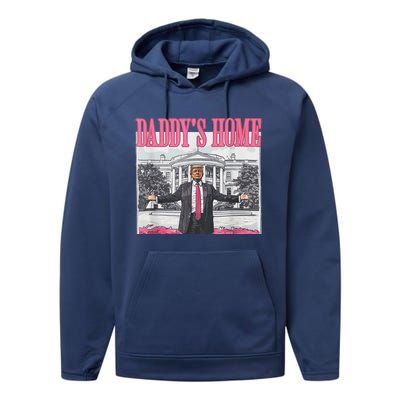 Funny Pink Donald Trump Daddys Home DaddyS 2024 Performance Fleece Hoodie