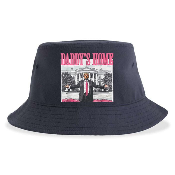 Funny Pink Donald Trump Daddys Home DaddyS 2024 Sustainable Bucket Hat