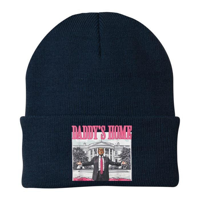 Funny Pink Donald Trump Daddys Home DaddyS 2024 Knit Cap Winter Beanie