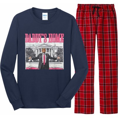 Funny Pink Donald Trump Daddys Home DaddyS 2024 Long Sleeve Pajama Set