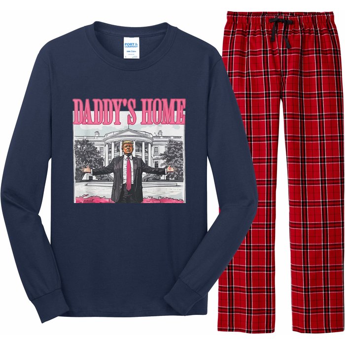 Funny Pink Donald Trump Daddys Home DaddyS 2024 Long Sleeve Pajama Set